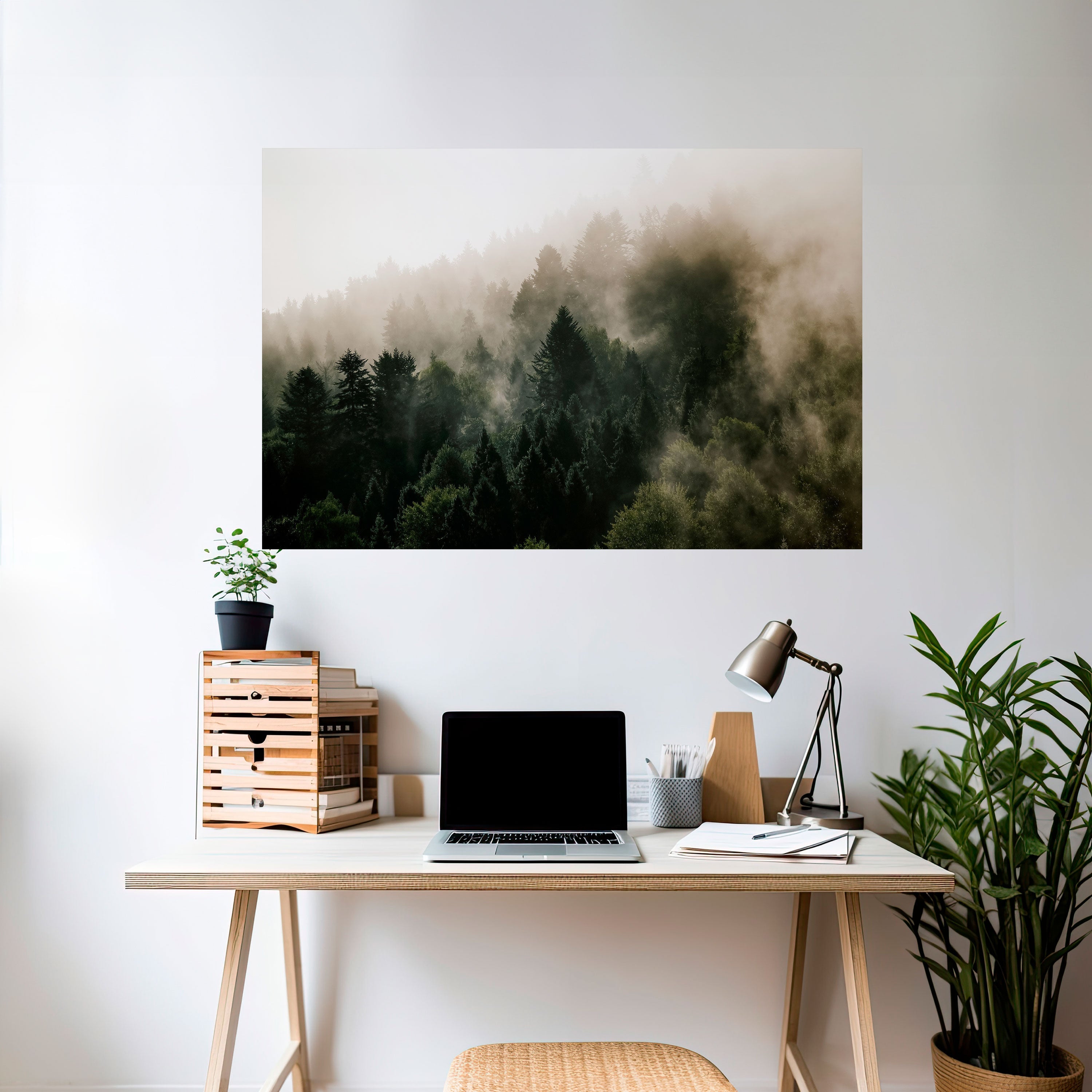 MISTY HIGHLANDS Horizontales Poster zum Abziehen und Aufkleben