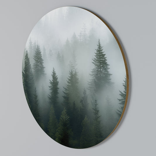 FOGGY CREST Rundes Wandbild