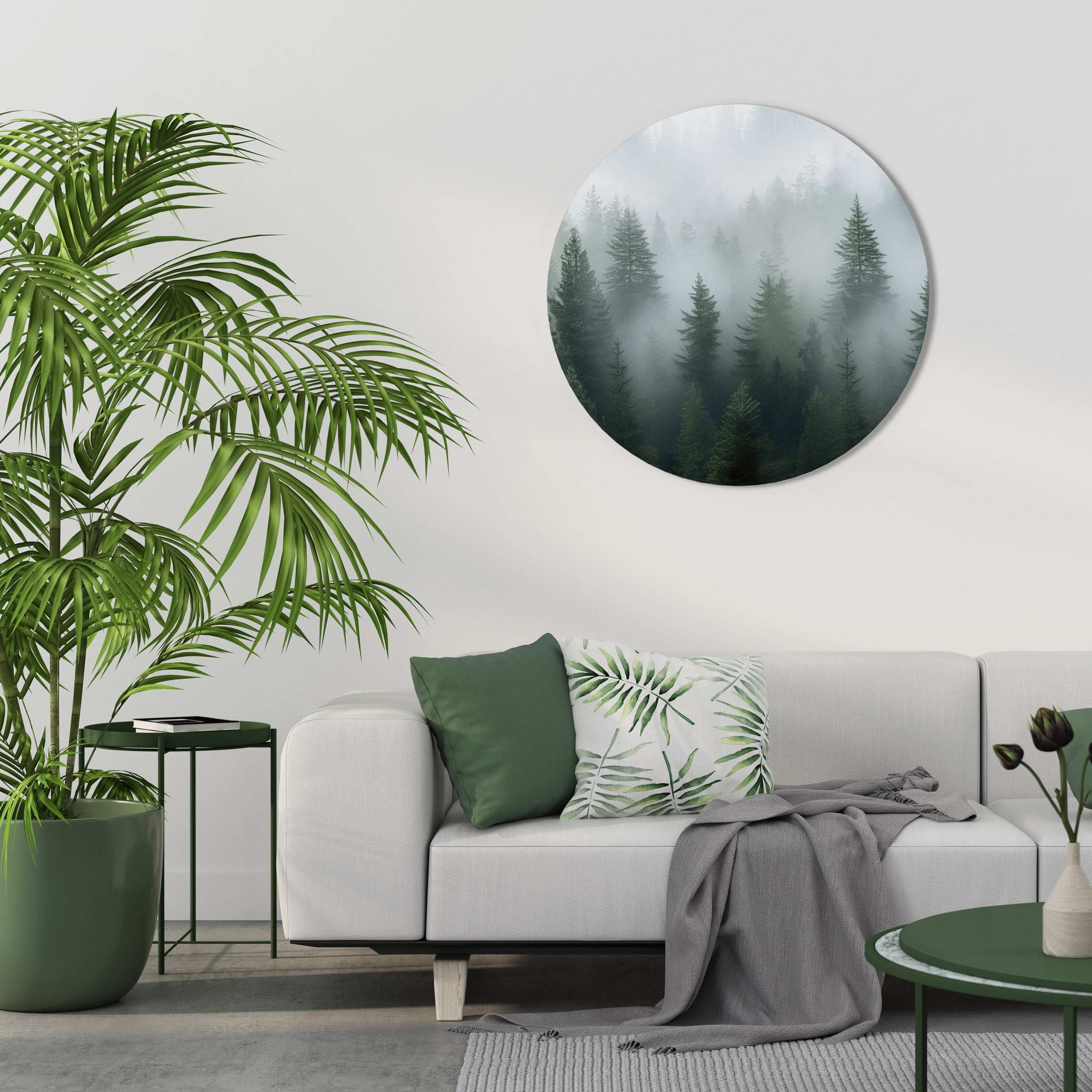 FOGGY CREST Runde Wandkunst
