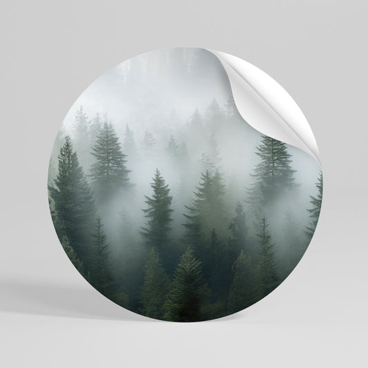FOGGY CREST Runder Wandsticker zum Abziehen und Aufkleben