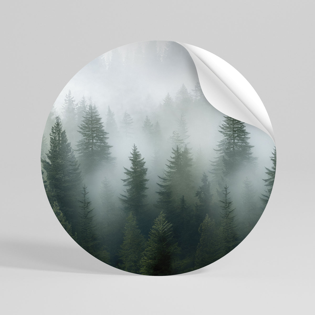 FOGGY CREST Runder Wandsticker zum Abziehen und Aufkleben