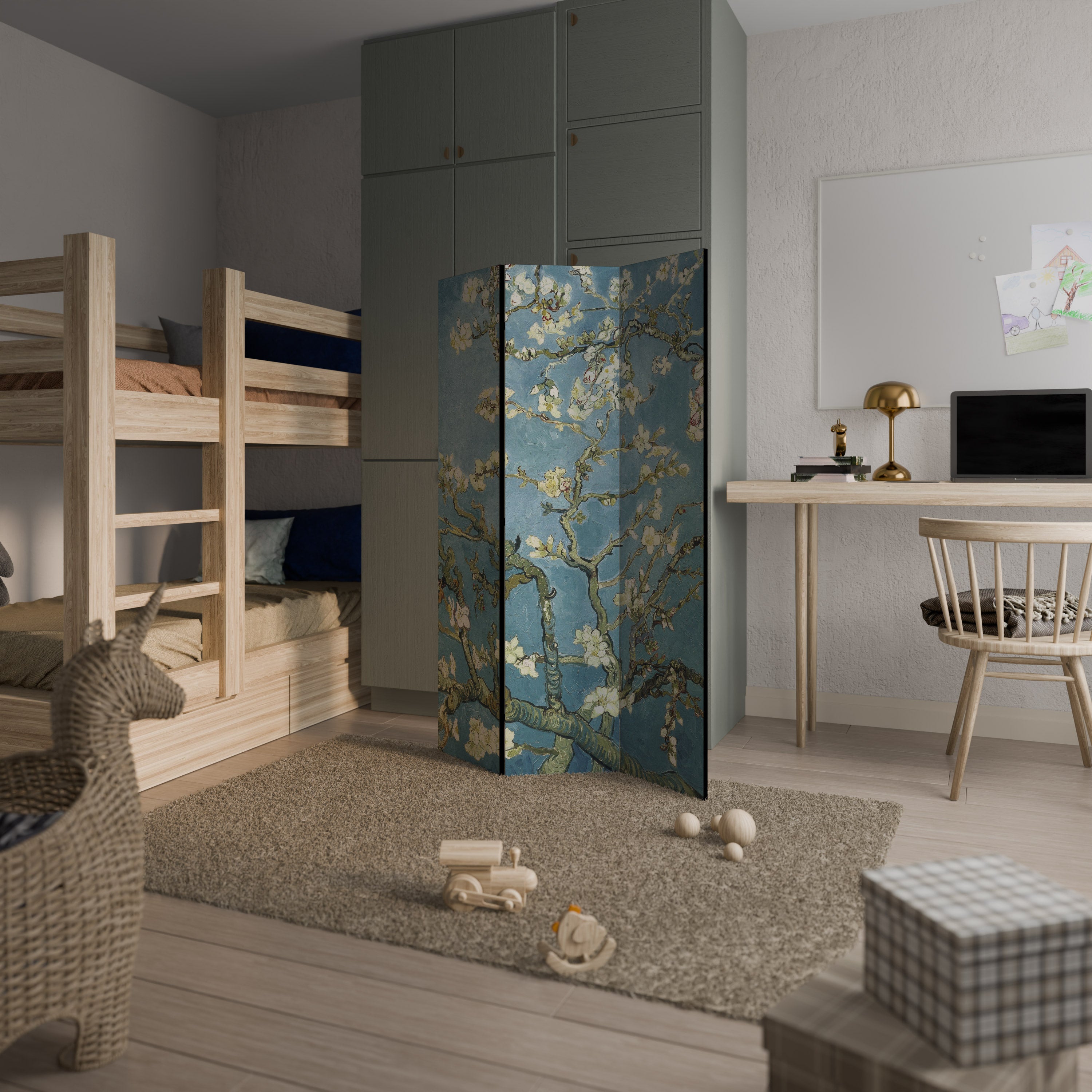 ALMOND BLOSSOM Dekorativer 3-teiliger Raumteiler