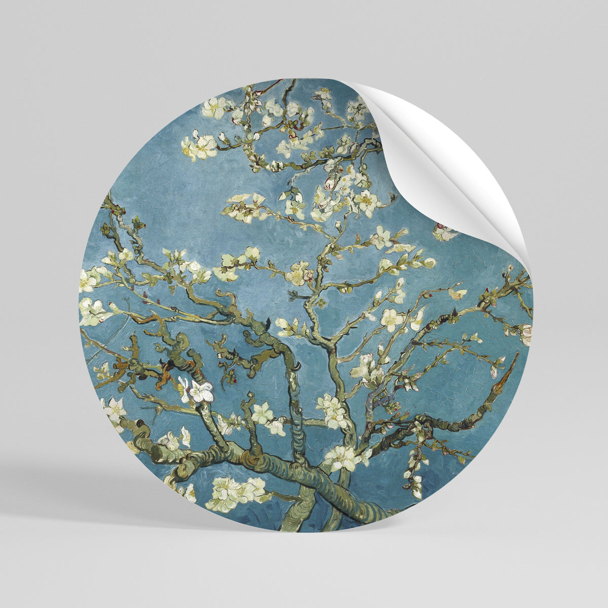ALMOND BLOSSOM Runder Wandsticker zum Abziehen und Aufkleben
