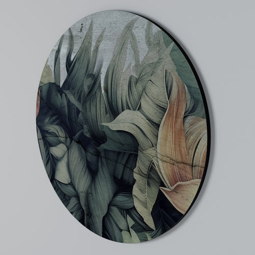 CRASHED LEAVES Round Wall Art