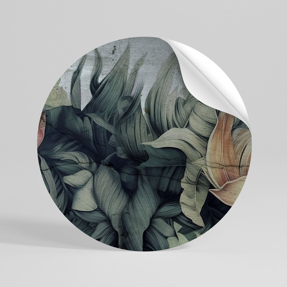 CRASHED LEAVES Runder Wandsticker zum Abziehen und Aufkleben