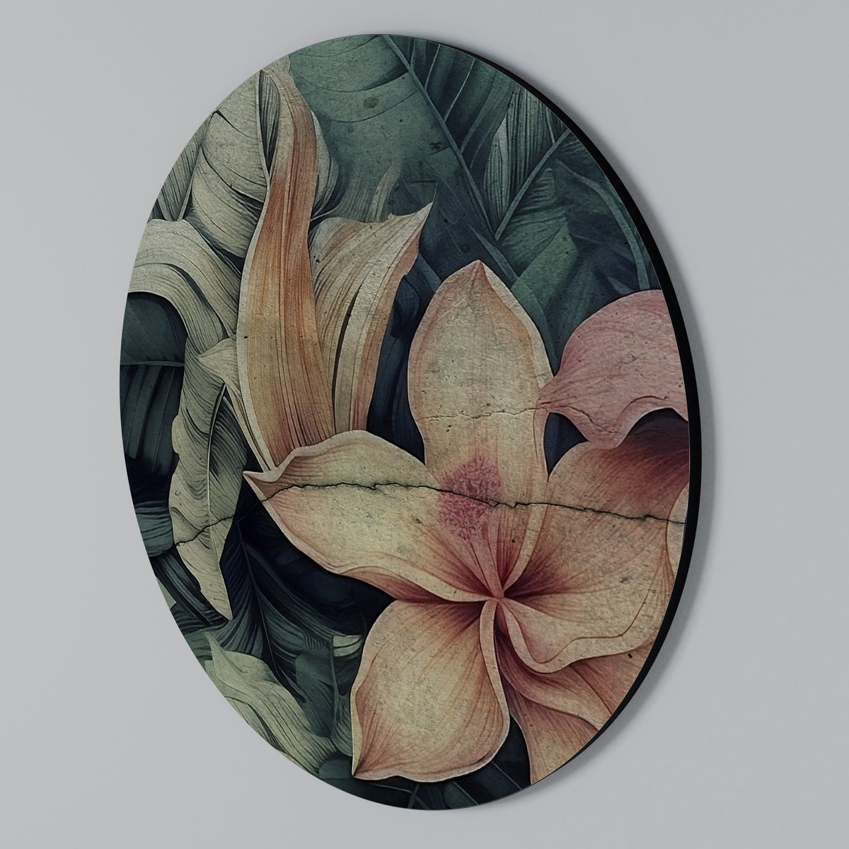 CRASHED LILY Rundes Wandbild