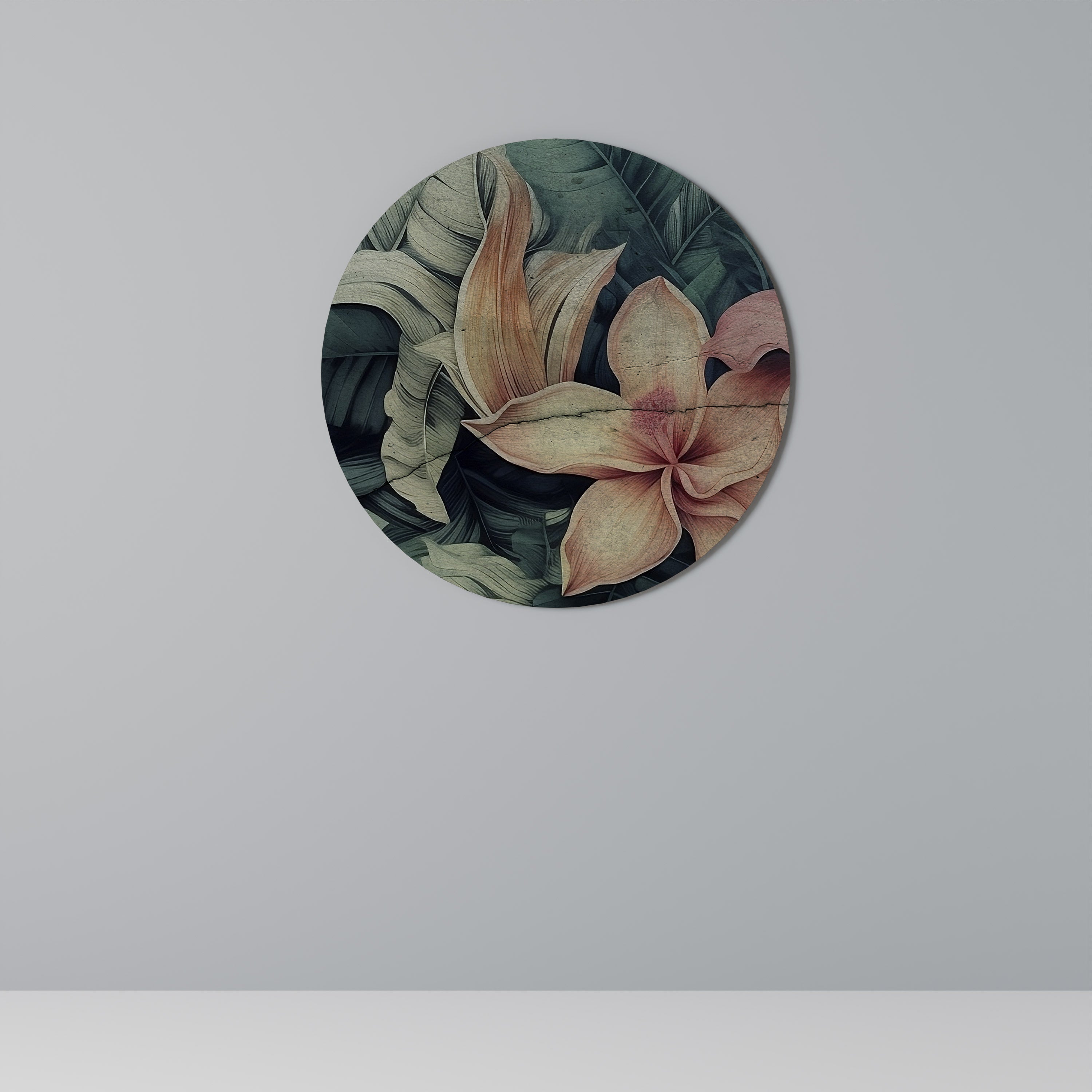 CRASHED LILY Runde Wandkunst