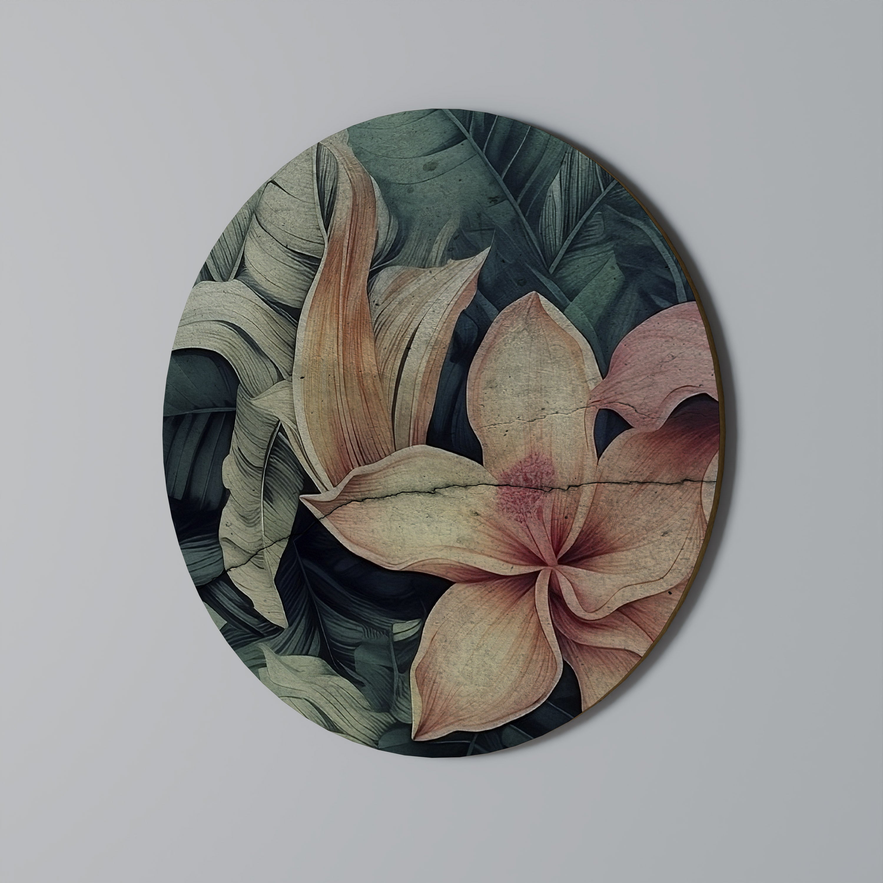 CRASHED LILY Runde Wandkunst