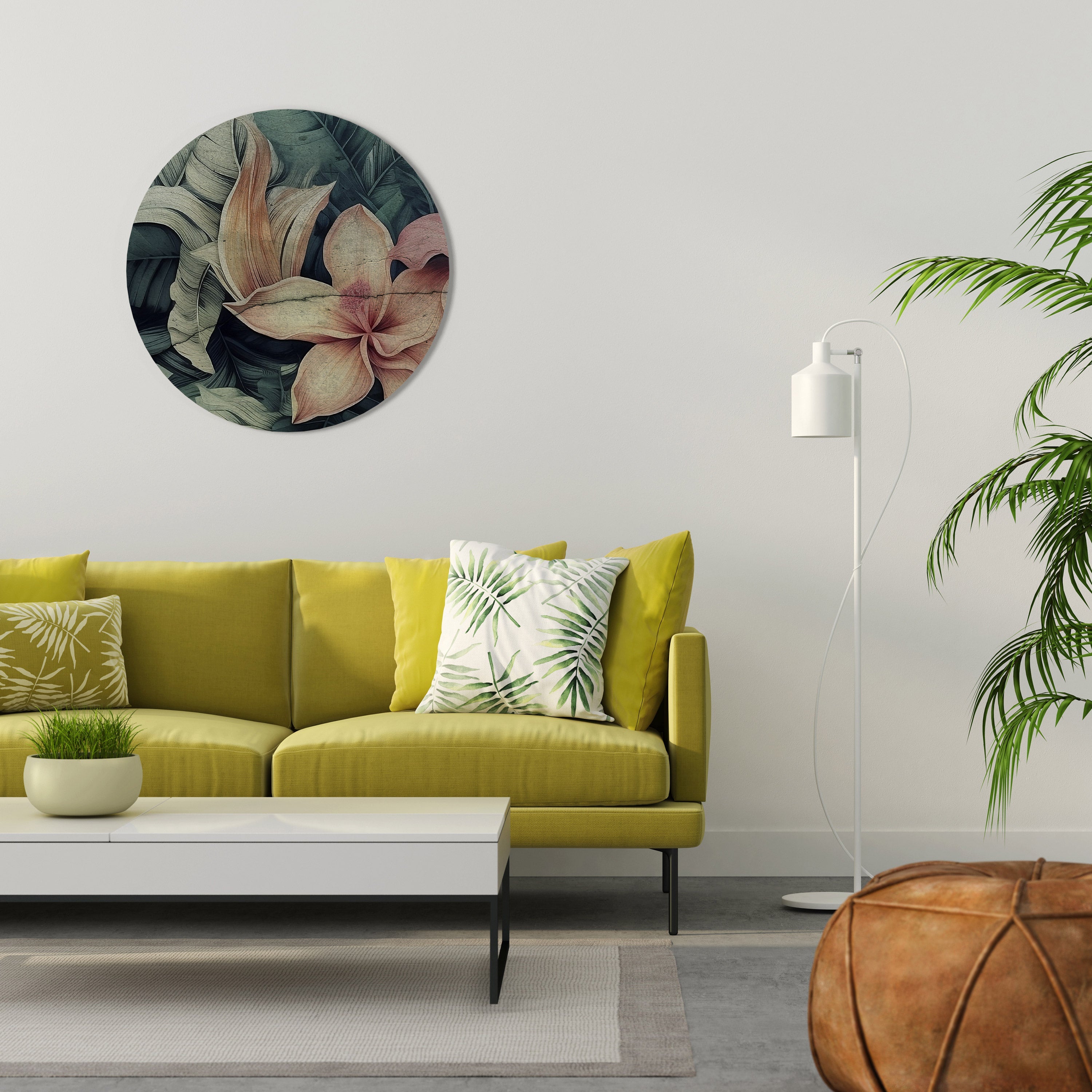 CRASHED LILY Runde Wandkunst