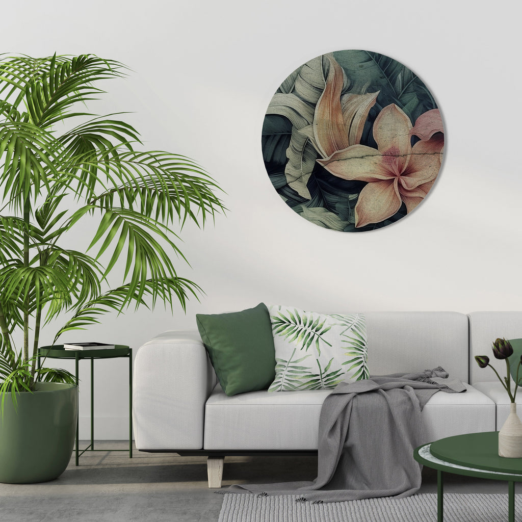 CRASHED LILY Runde Wandkunst