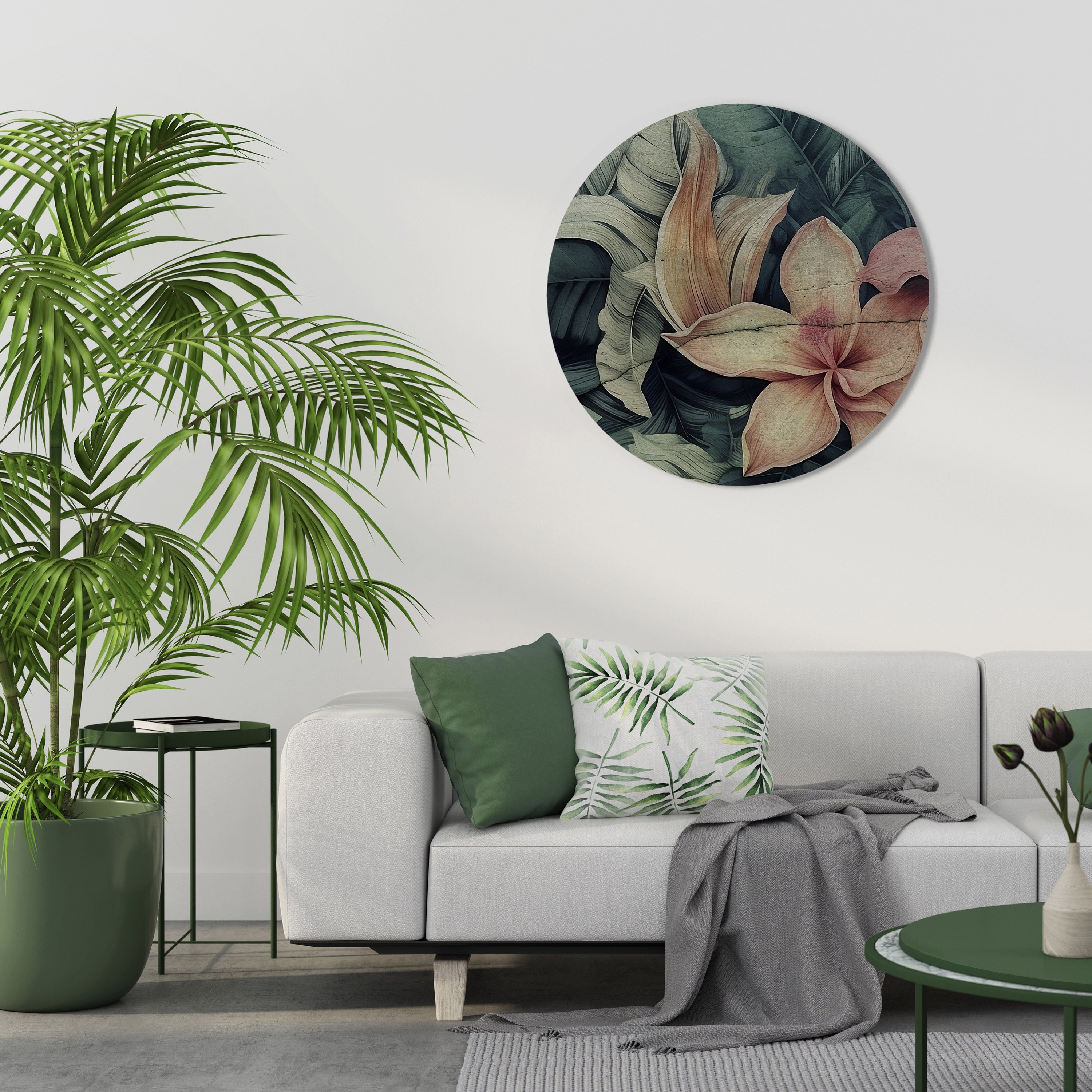 CRASHED LILY Runde Wandkunst