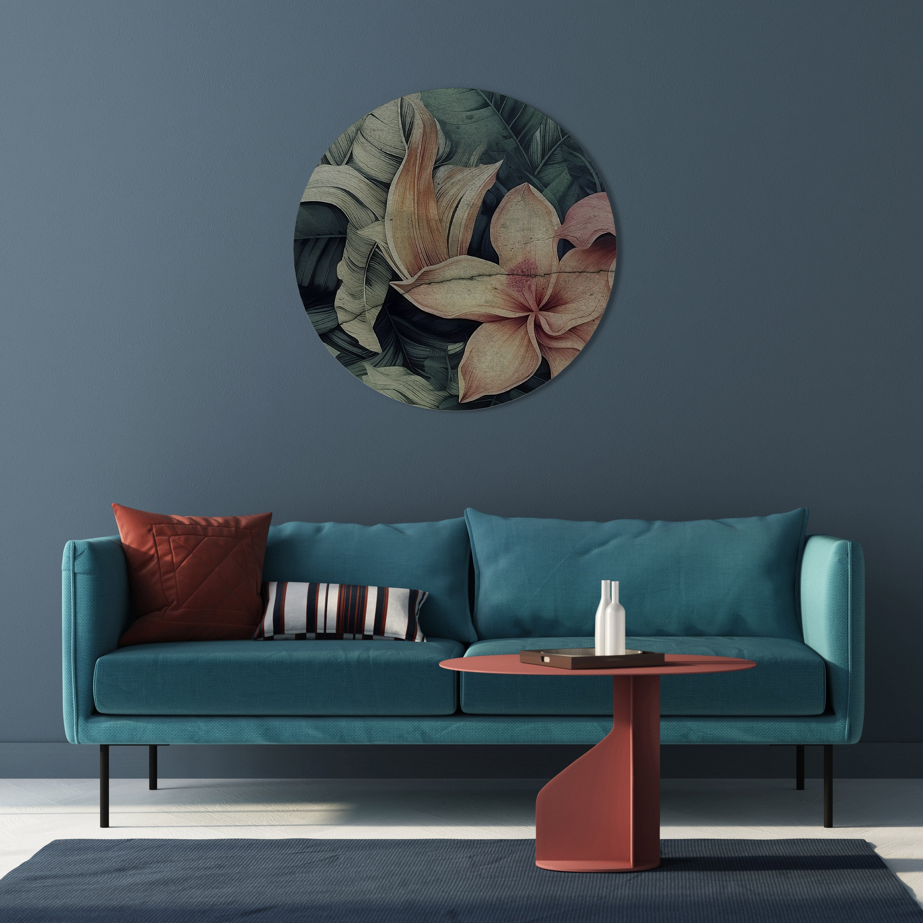 CRASHED LILY Runde Wandkunst