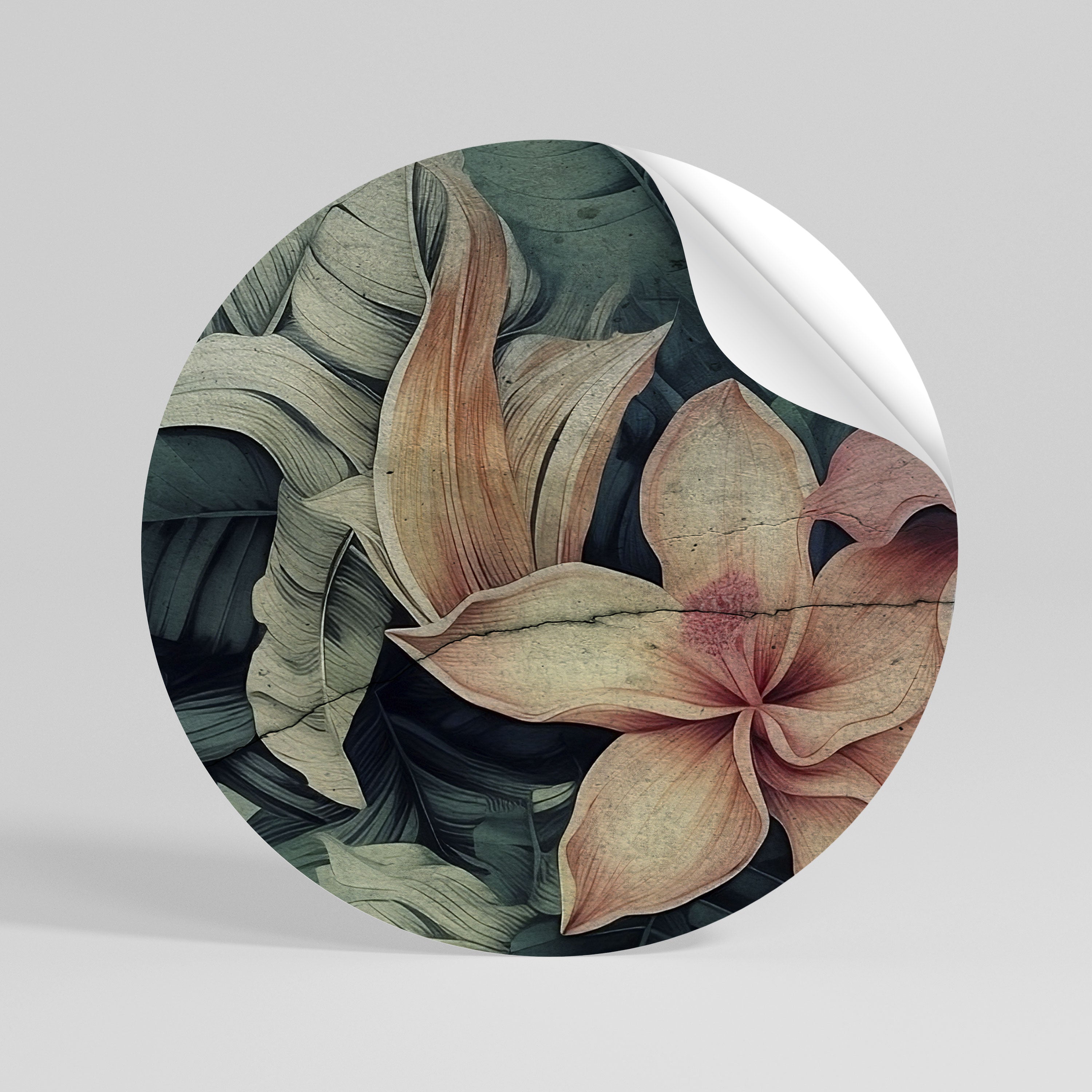 CRASHED LILY Peel and Stick Round Sticker