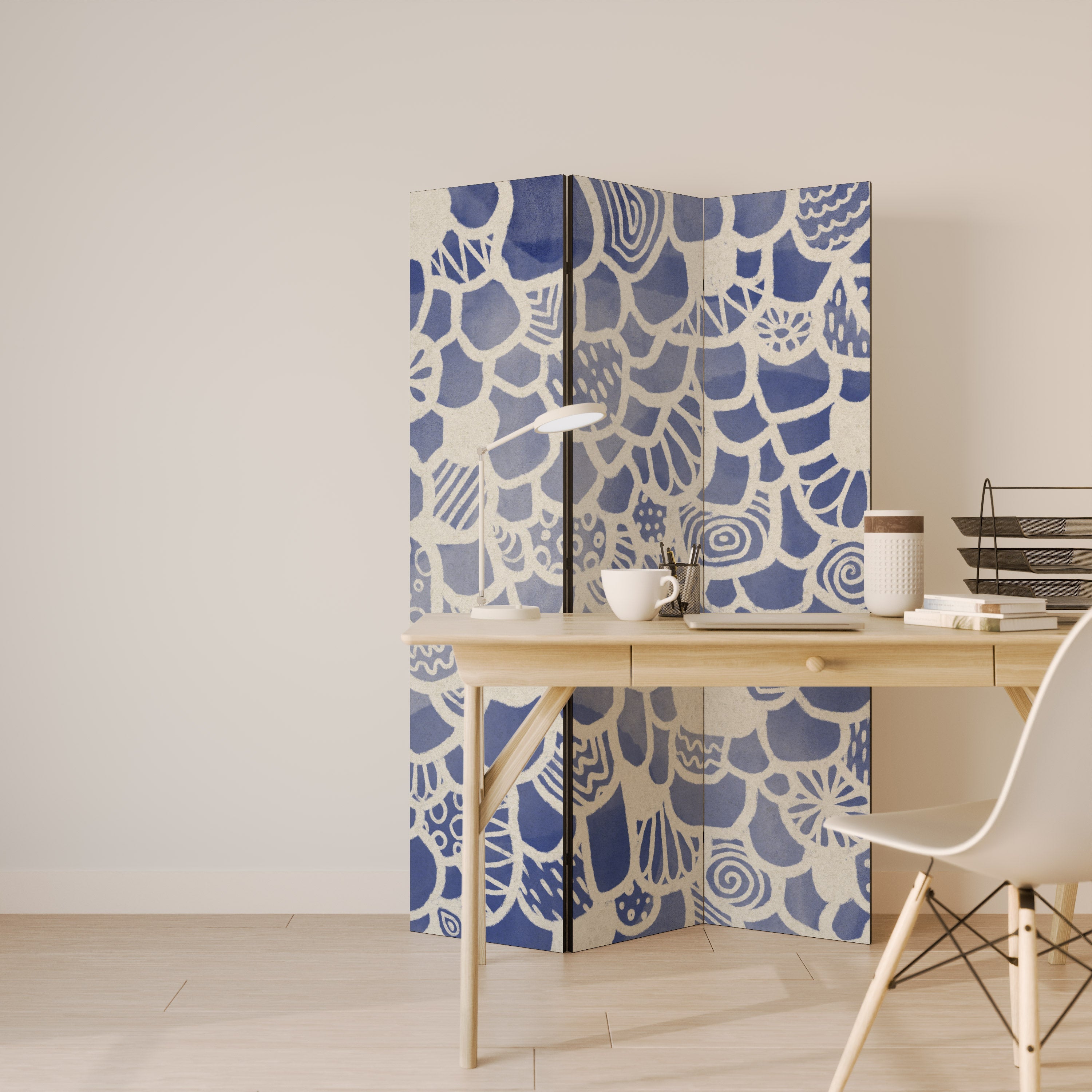 SAPHIRE TESSERA Dekorativer 3-Panel-Raumteiler