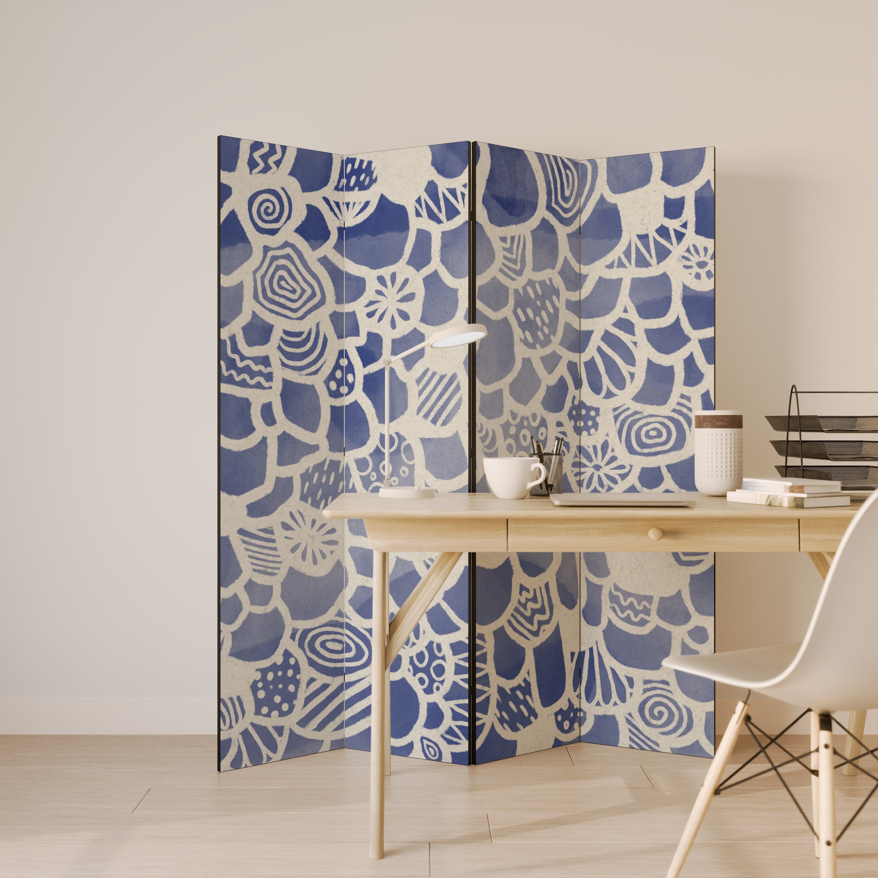 SAPHIRE TESSERA Dekorativer 4-Panel-Raumteiler