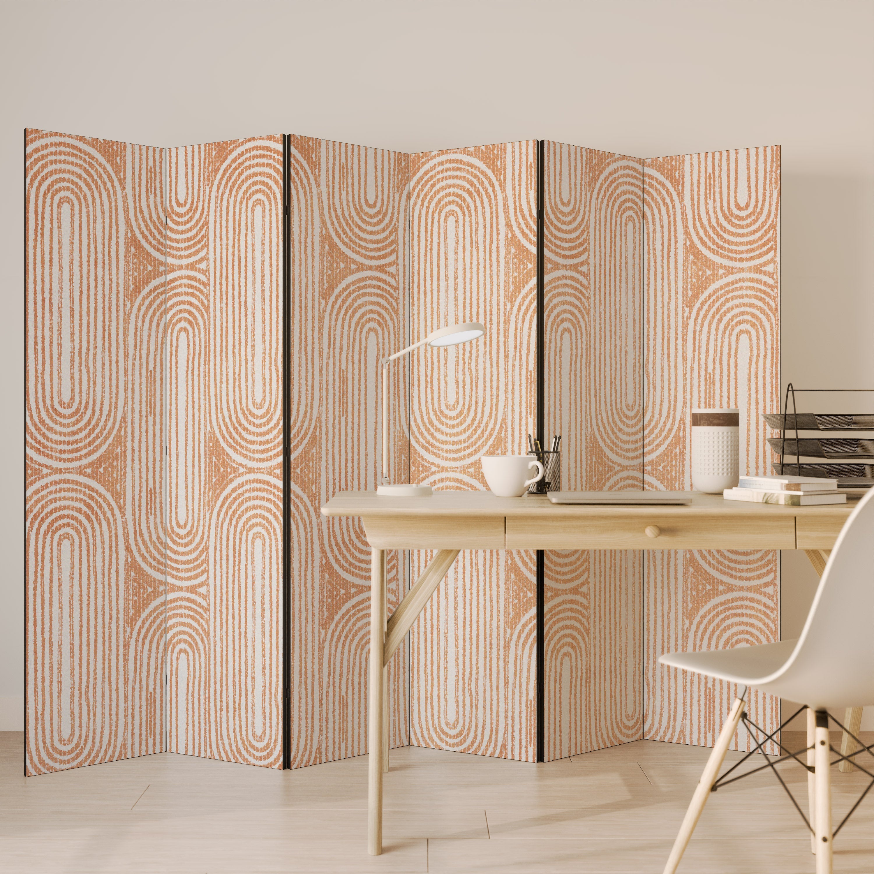 GEOMETRIC GLEAM Decorative 6-Panel Room Divider