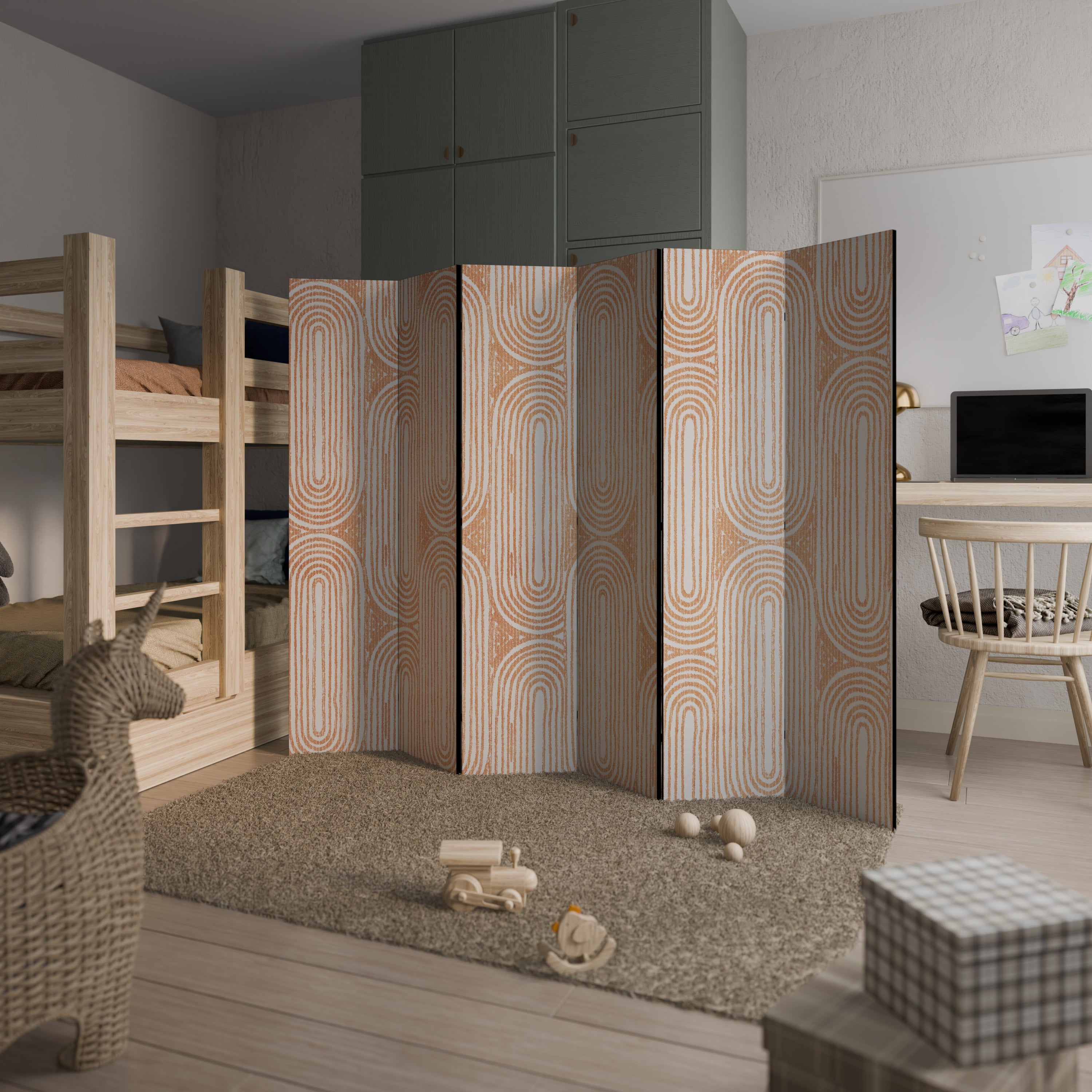 GEOMETRIC GLEAM Decorative 6-Panel Room Divider