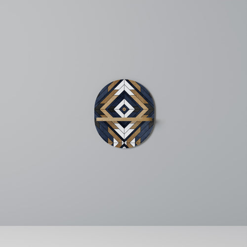 ARTFUL GEOMETRY Ovales Kunstregal in Eiche-Optik