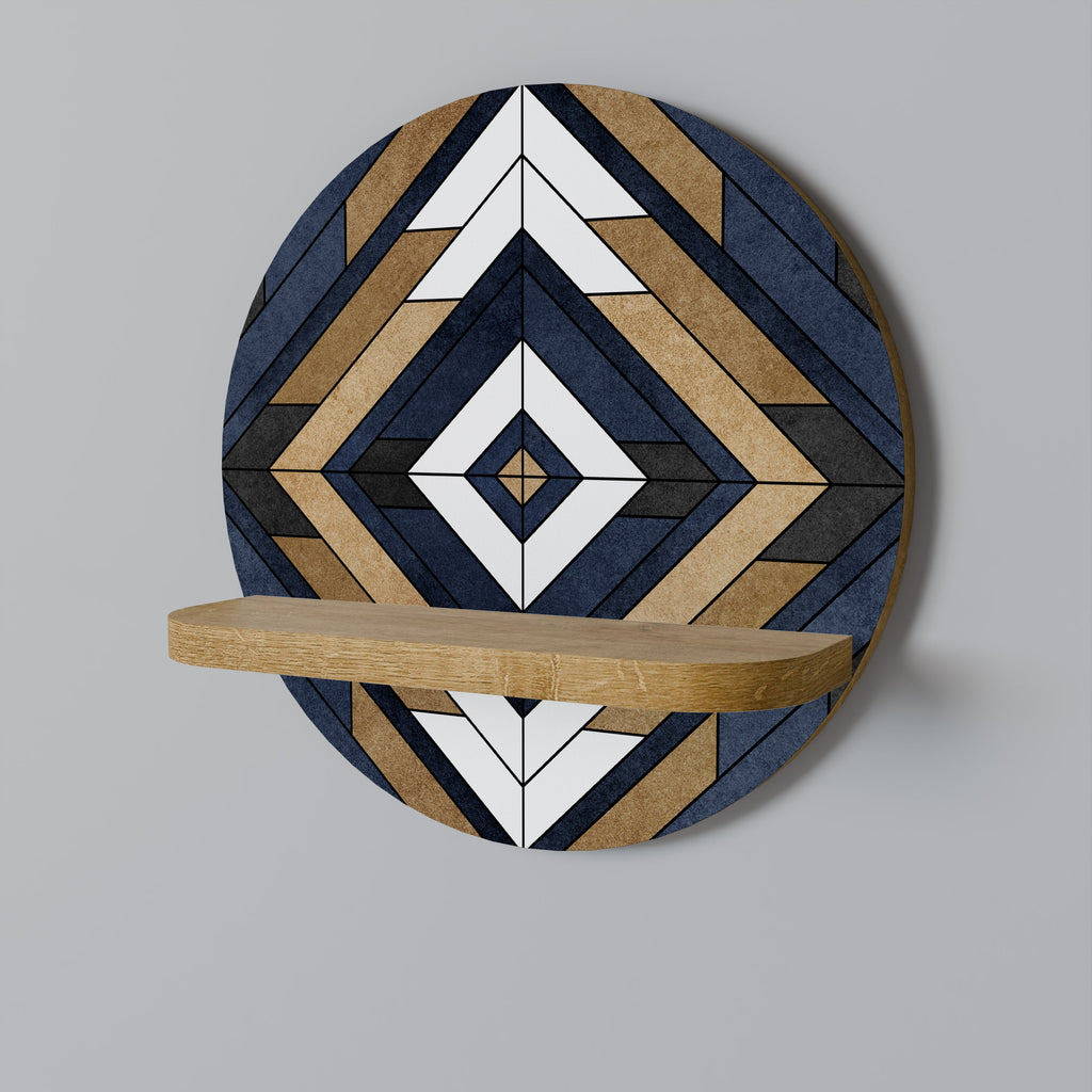 ARTFUL GEOMETRY Round Art Shelf In Oak Effect