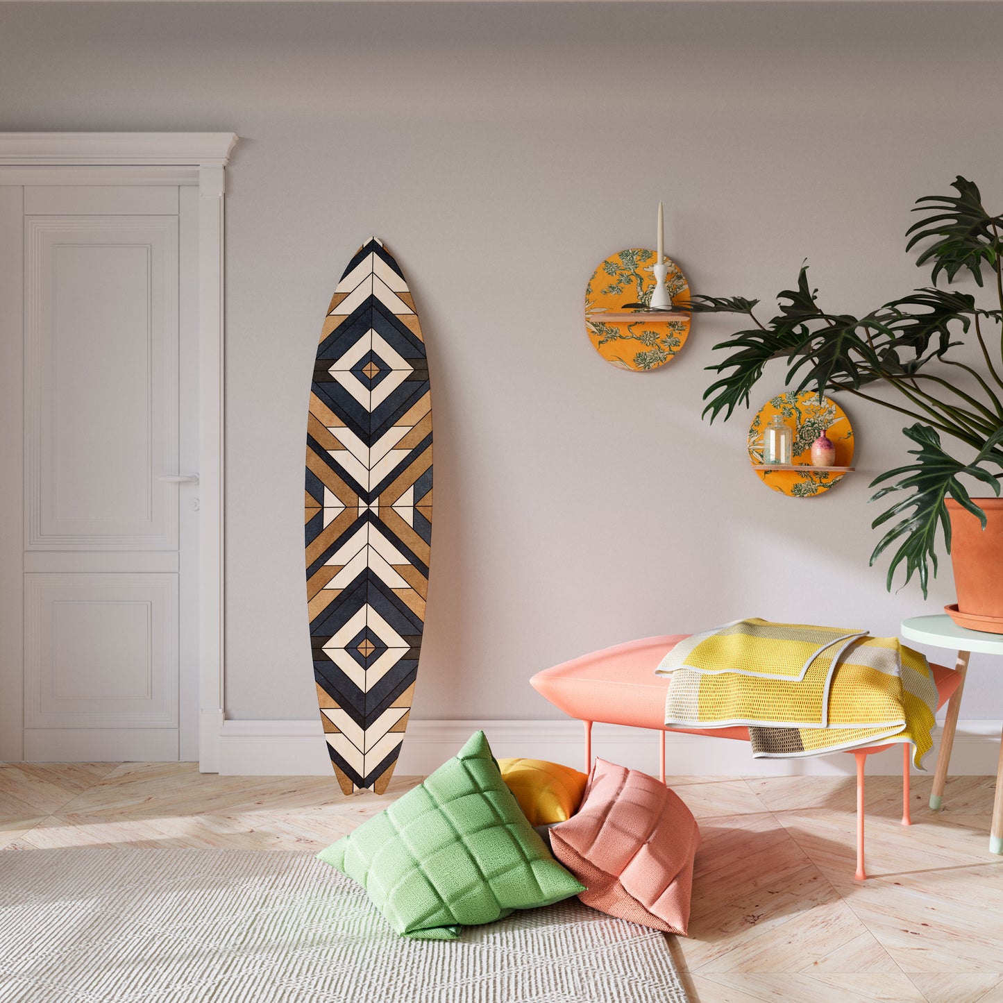 ARTFUL GEOMETRY Deko-Surfboard
