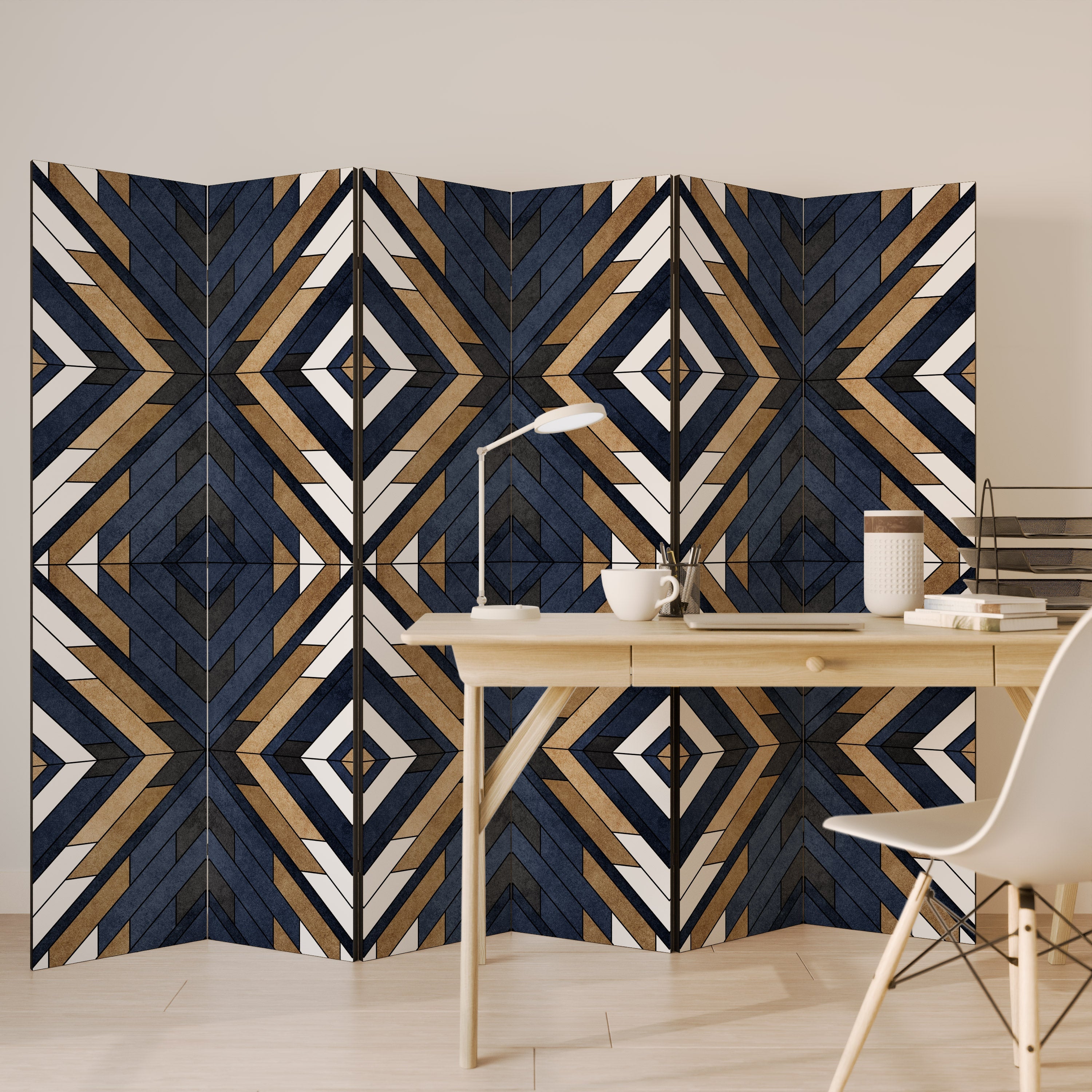 ARTFUL GEOMETRY Decorative 6-Panel Room Divider