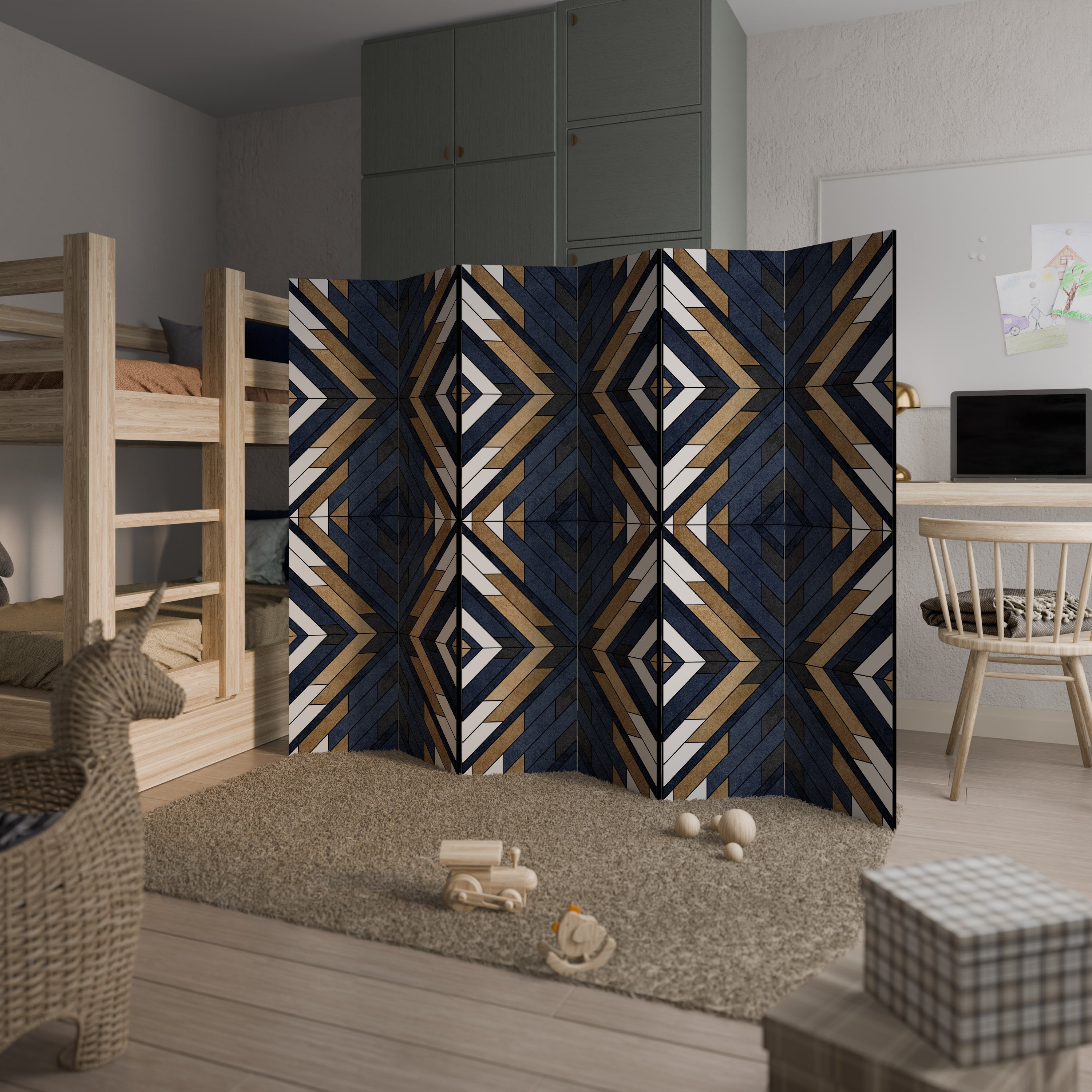 ARTFUL GEOMETRY 6-Panel Room Divider