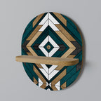 ARTISTIC GEOMETRY Ovales Kunstregal in Eiche-Optik