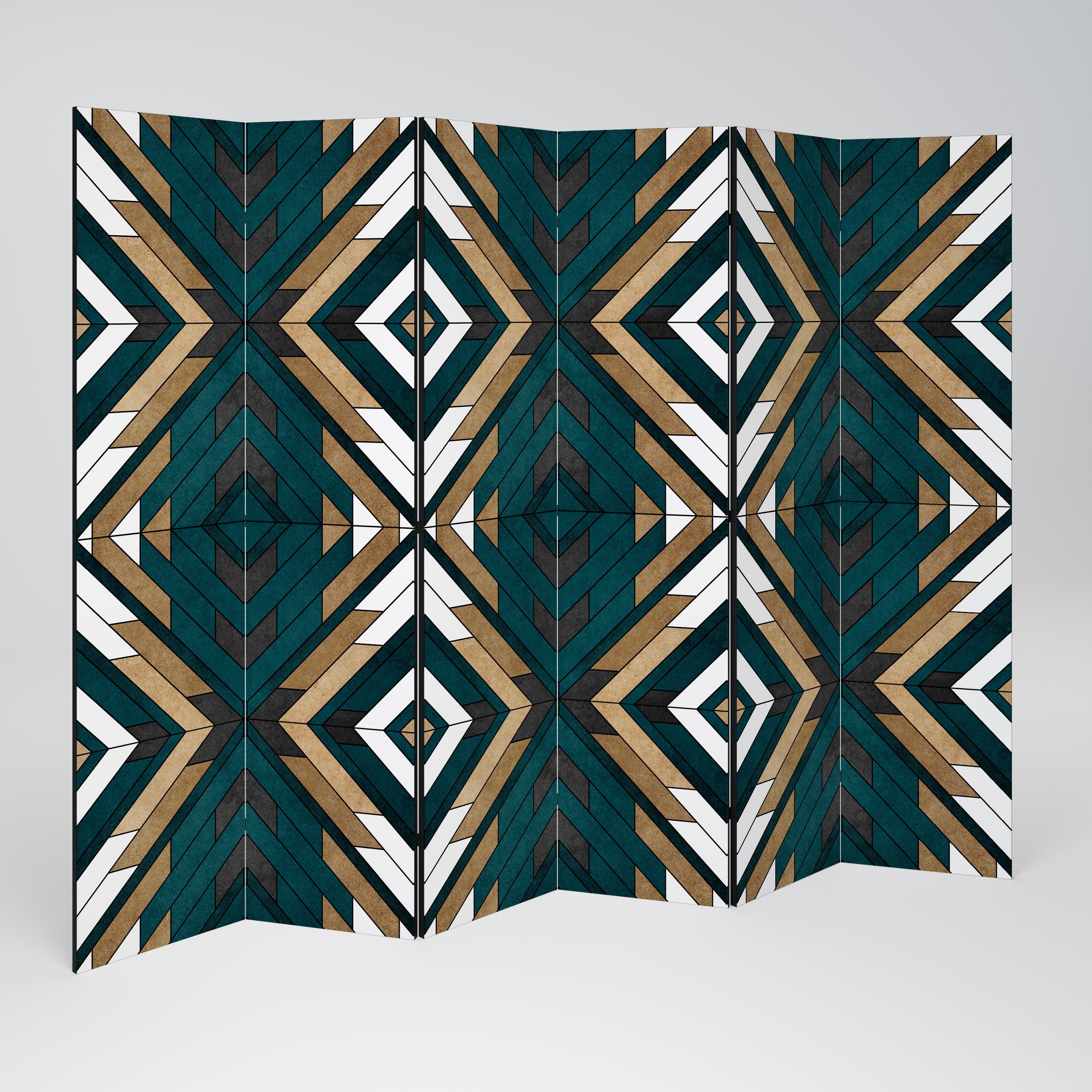 ARTISTIC GEOMETRY Decorative 6-Panel Room Divider
