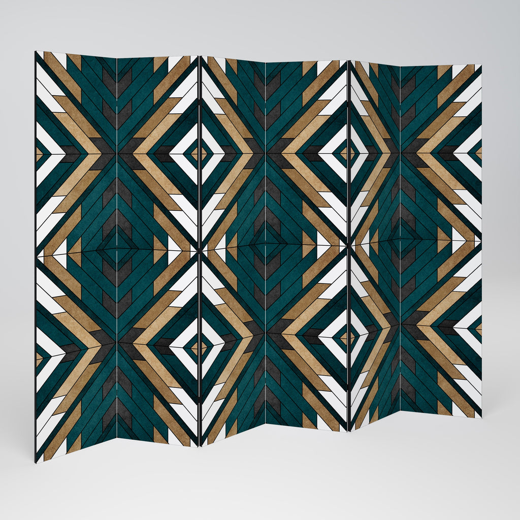 ARTISTIC GEOMETRY Decorative 6-Panel Room Divider
