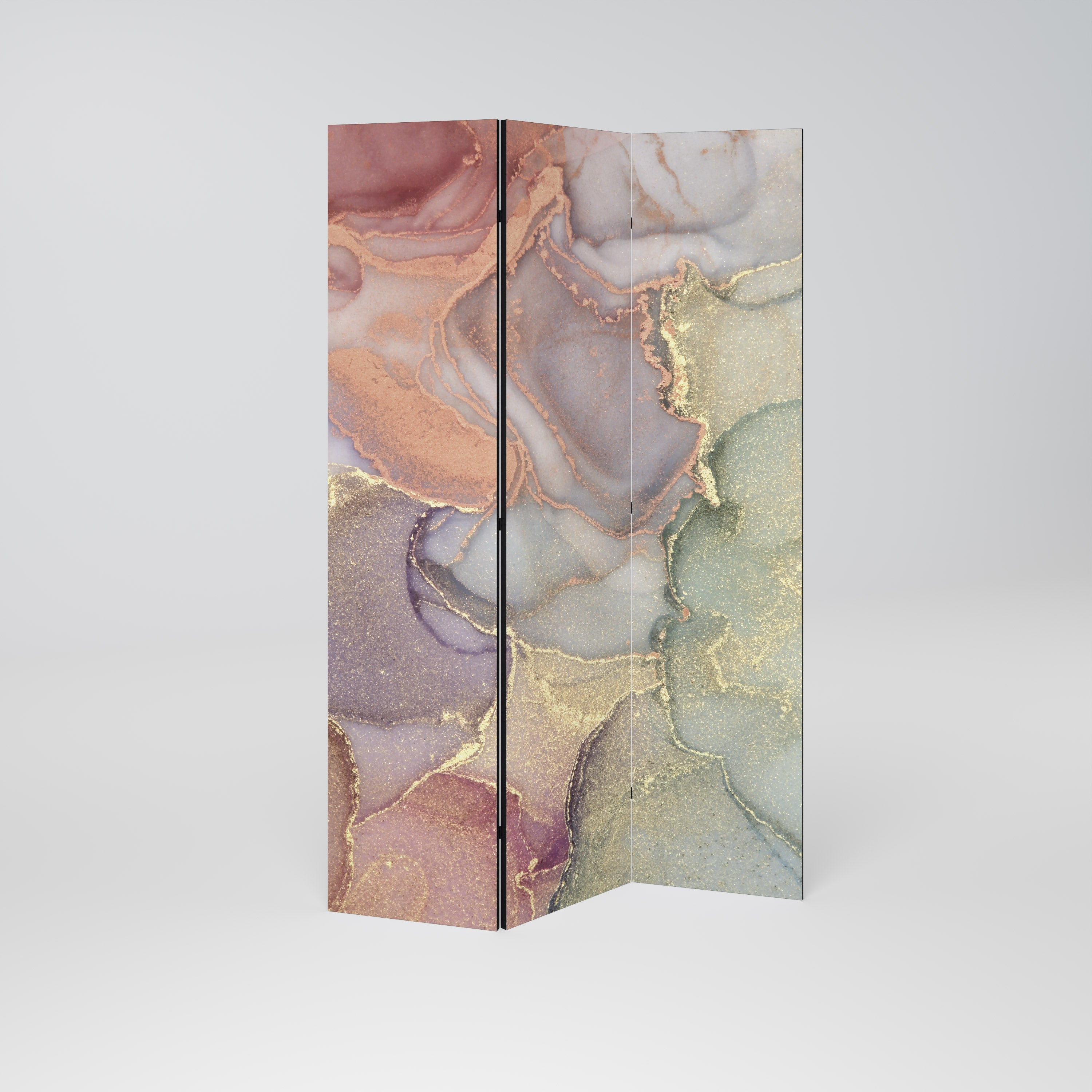 GOLDEN DREAMSCAPE RHYTHM Dekorativer 3-teiliger Raumteiler