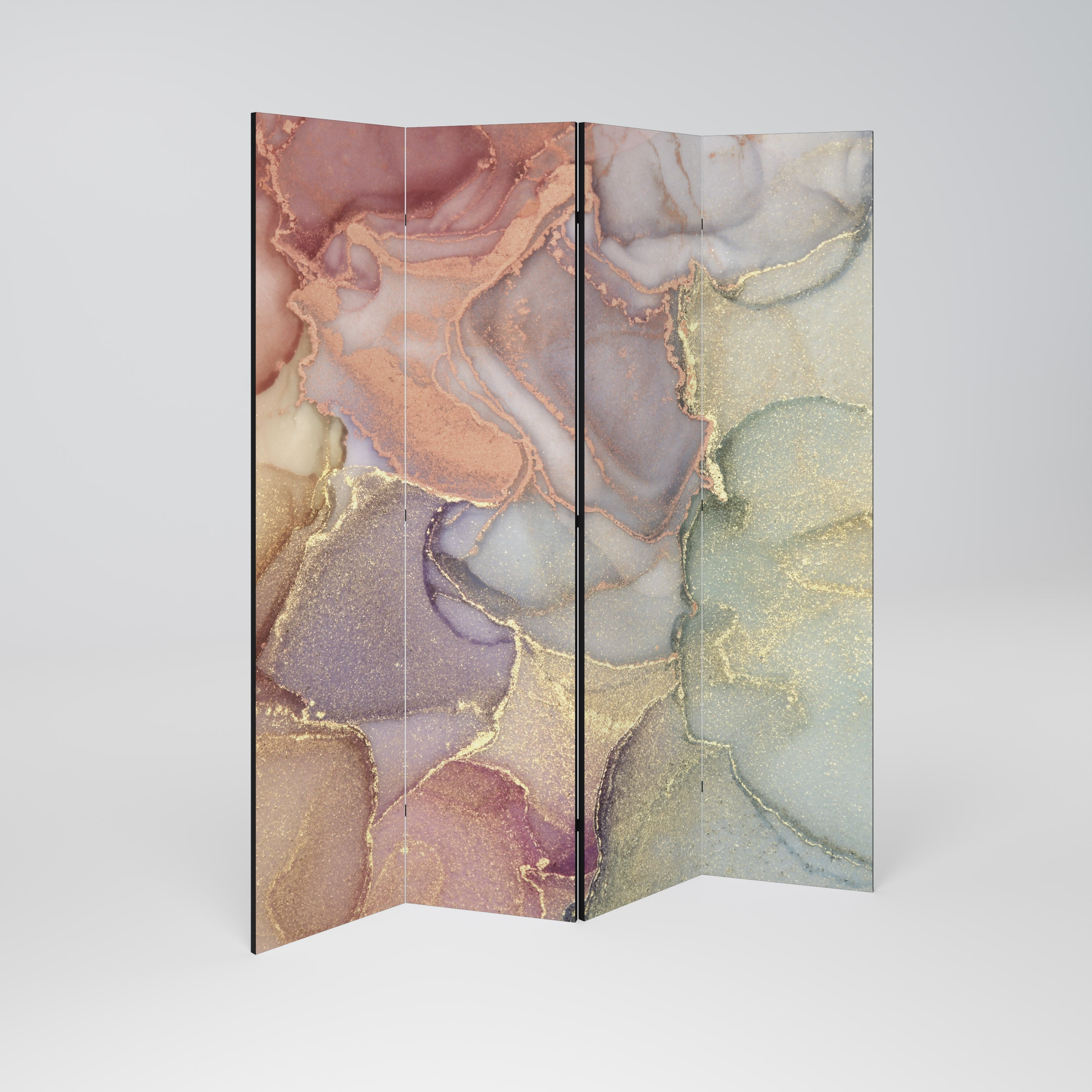 GOLDEN DREAMSCAPE RHYTHM Dekorativer 4-teiliger Raumteiler