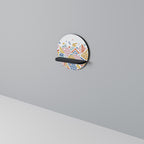 ANGULAR FEELING Rundes Kunstregal in Schwarz