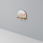 ANGULAR FEELING Rundes Kunstregal in Eiche-Optik