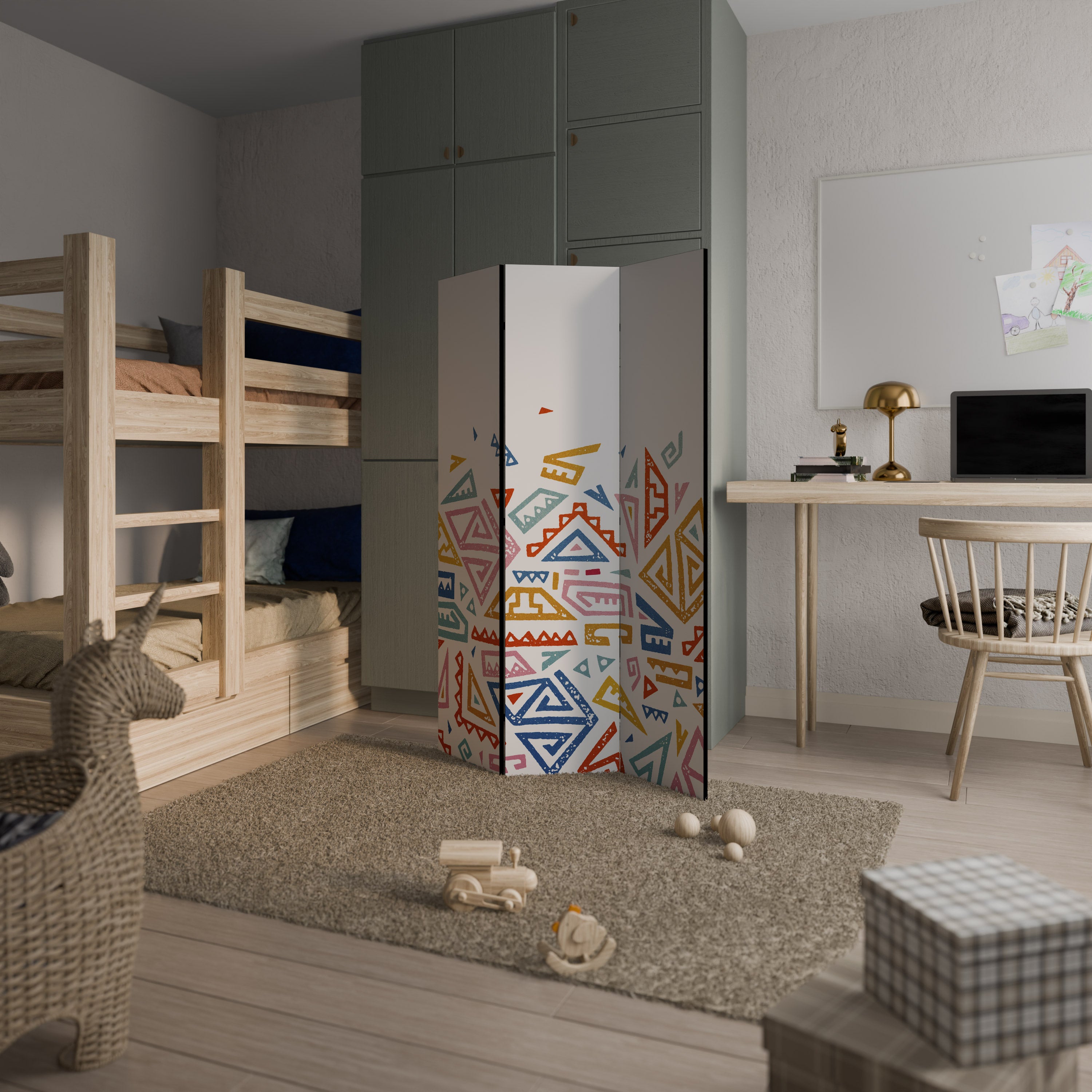 ANGULAR FEELING 3-Panel Room Divider