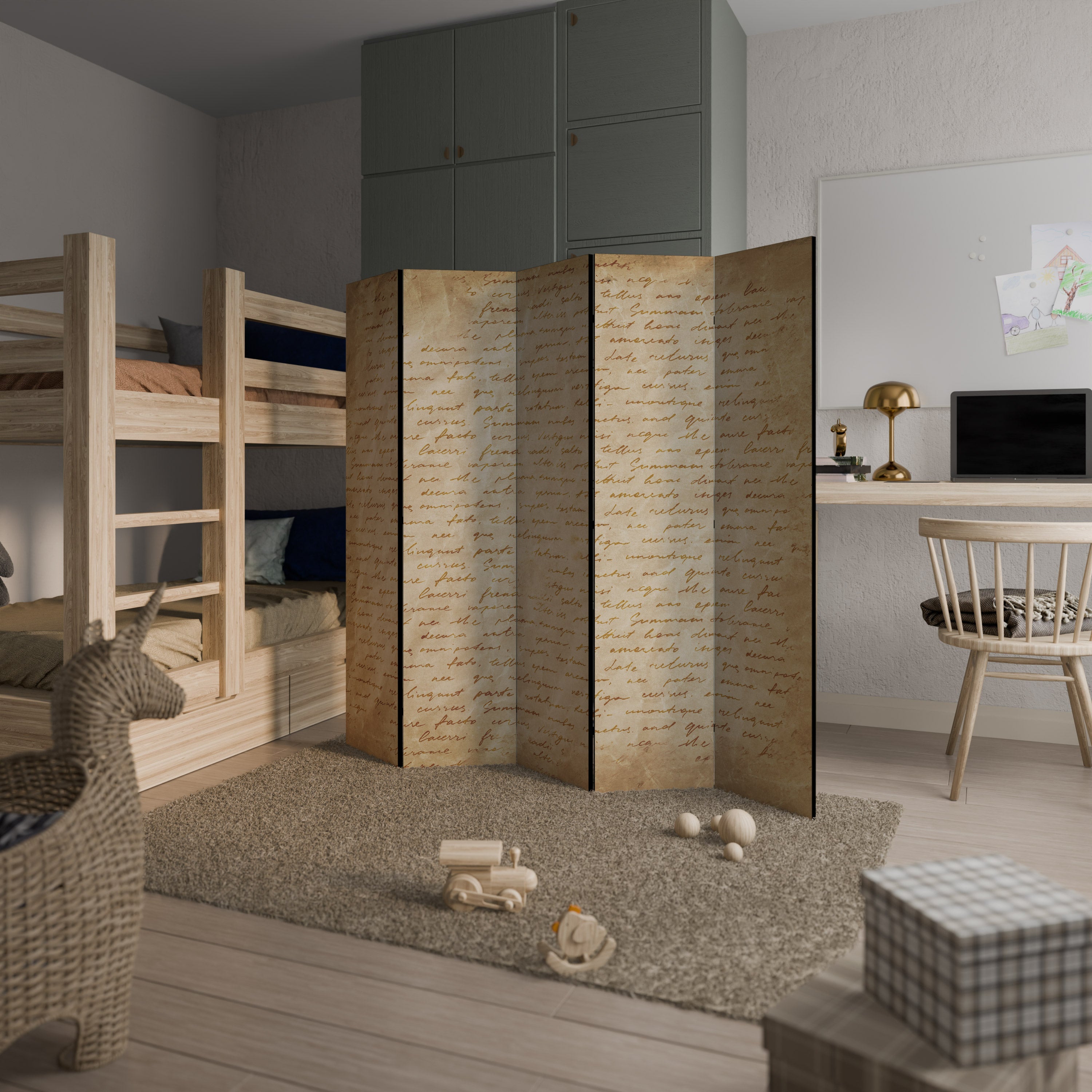 PAGES OF MEMORY Decorative 5-Panel Room Divider