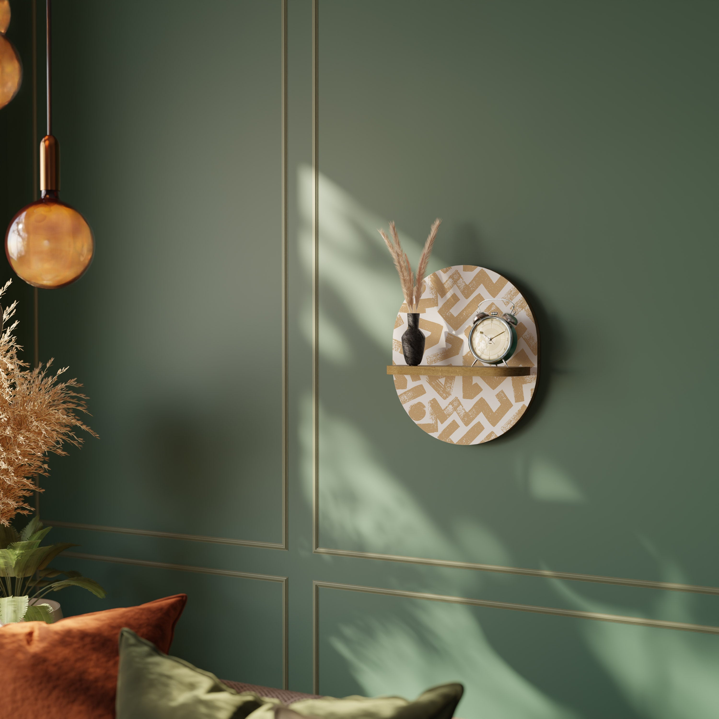 CLUSTER CRAFTS Ovales Kunstregal in Eichenoptik
