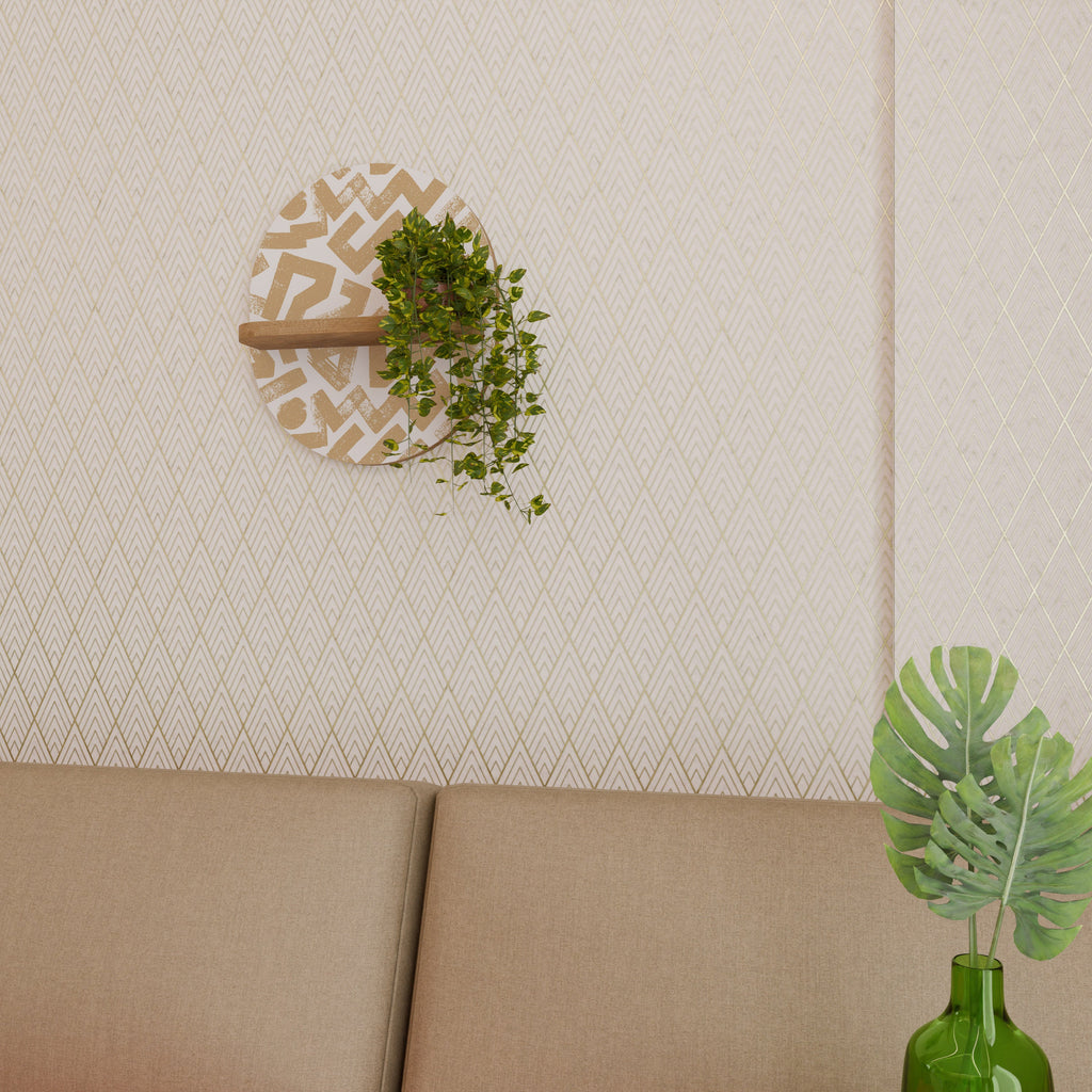CLUSTER CRAFTS Ovales Kunstregal in Eichenoptik