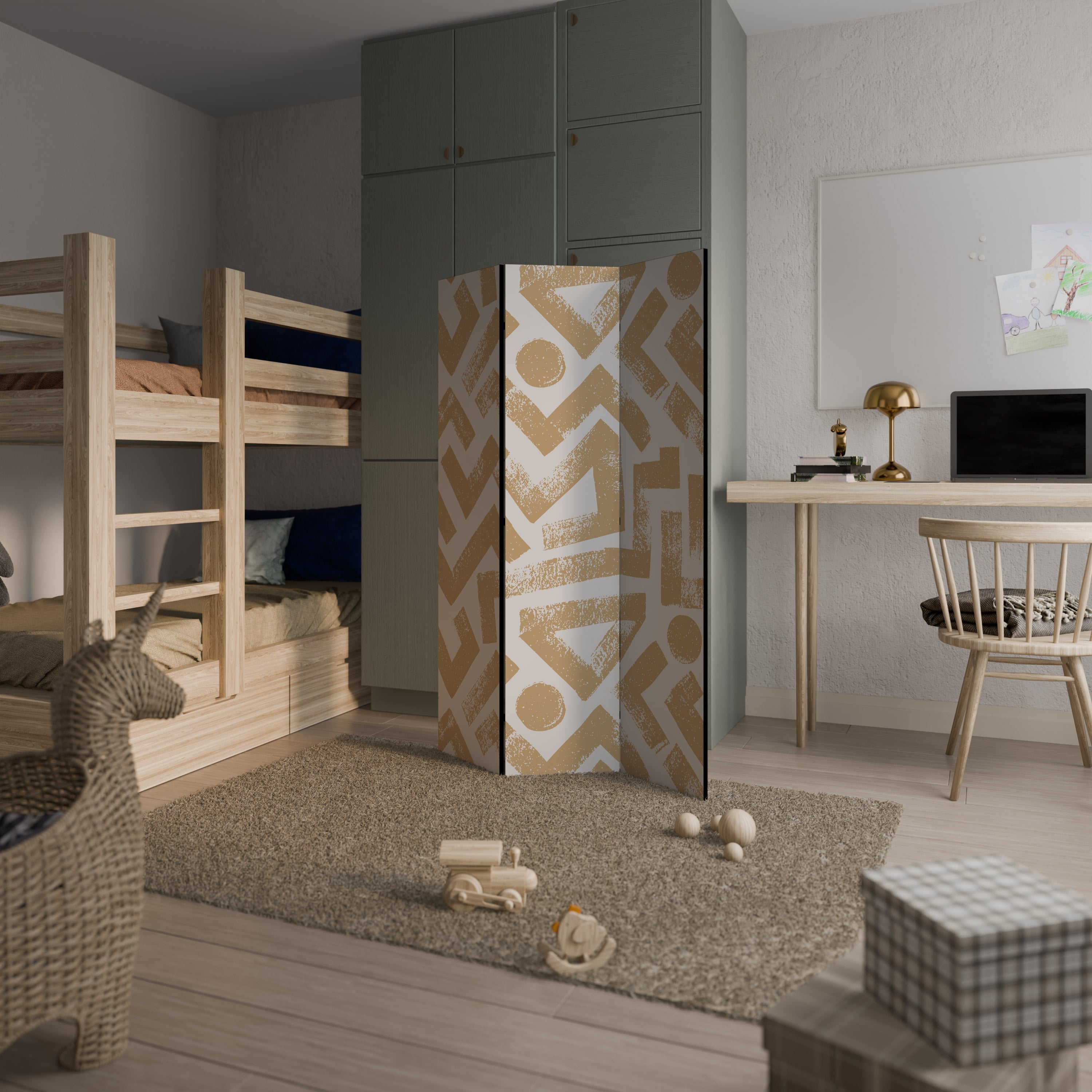 CLUSTER CRAFTS Dekorativer 3-teiliger Raumteiler