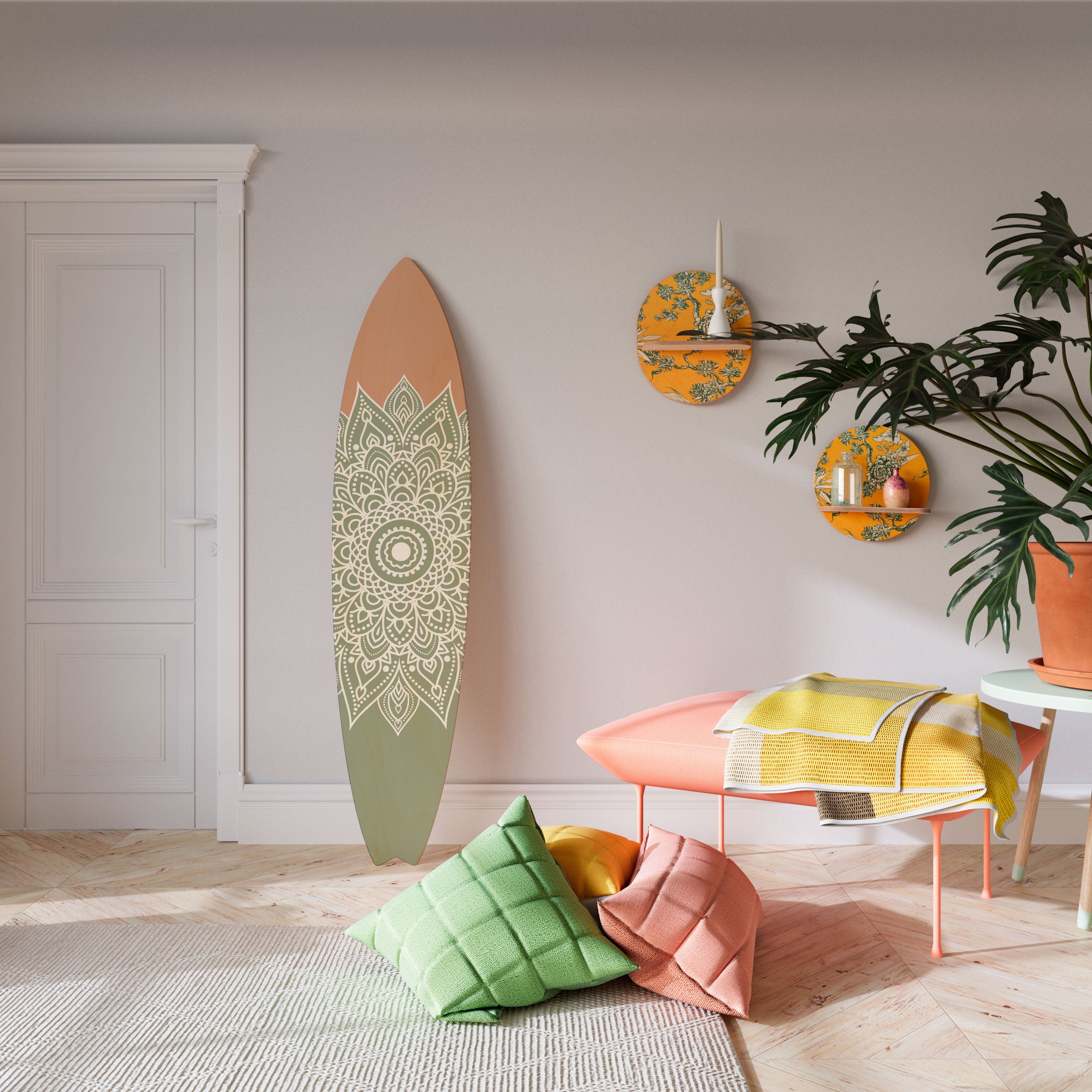 MANDALA WAVE DANCE Deko-Surfboard
