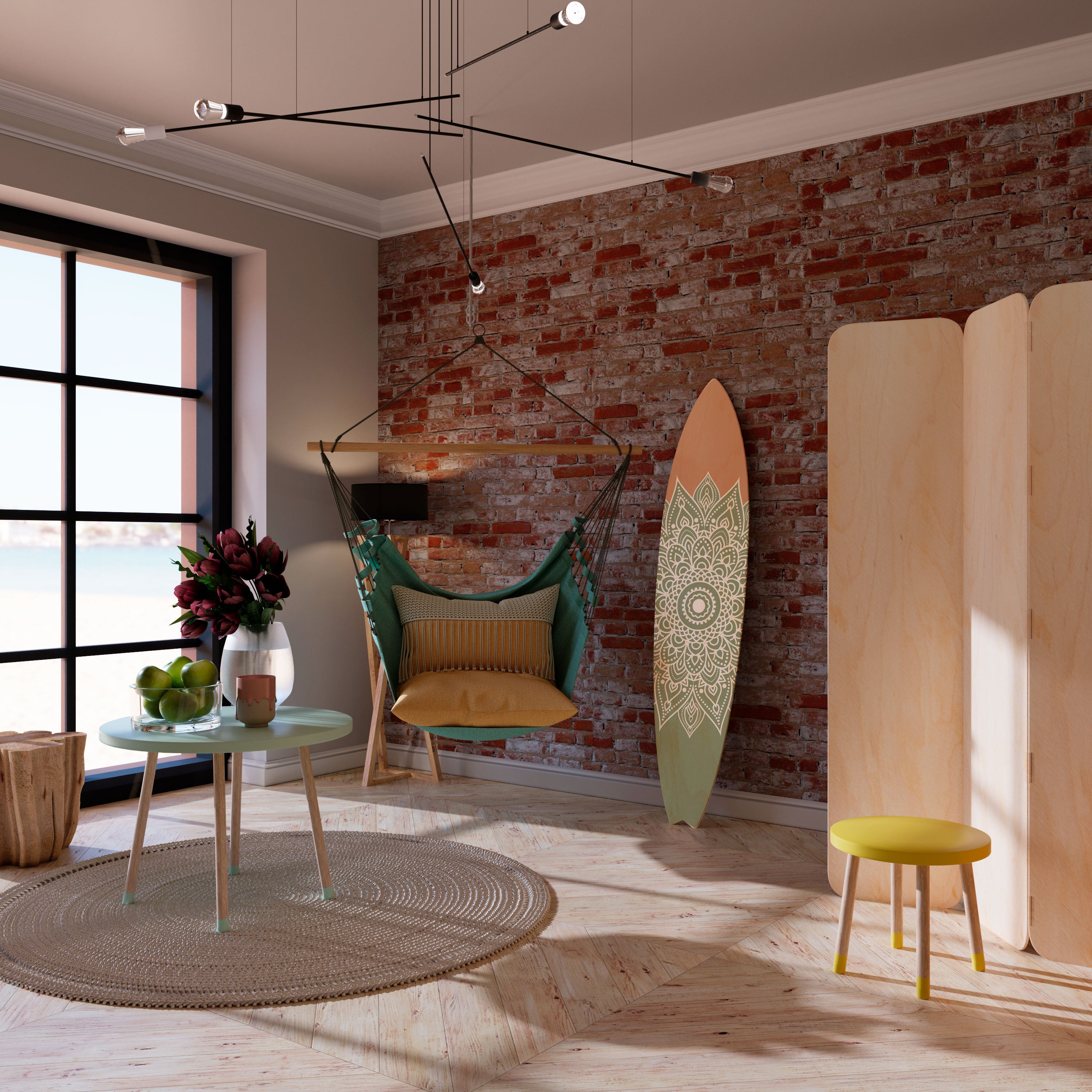 MANDALA WAVE DANCE Deko-Surfboard