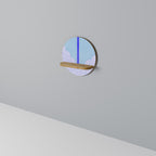 TIDAL STRIPE Rundes Kunstregal in Eiche-Optik