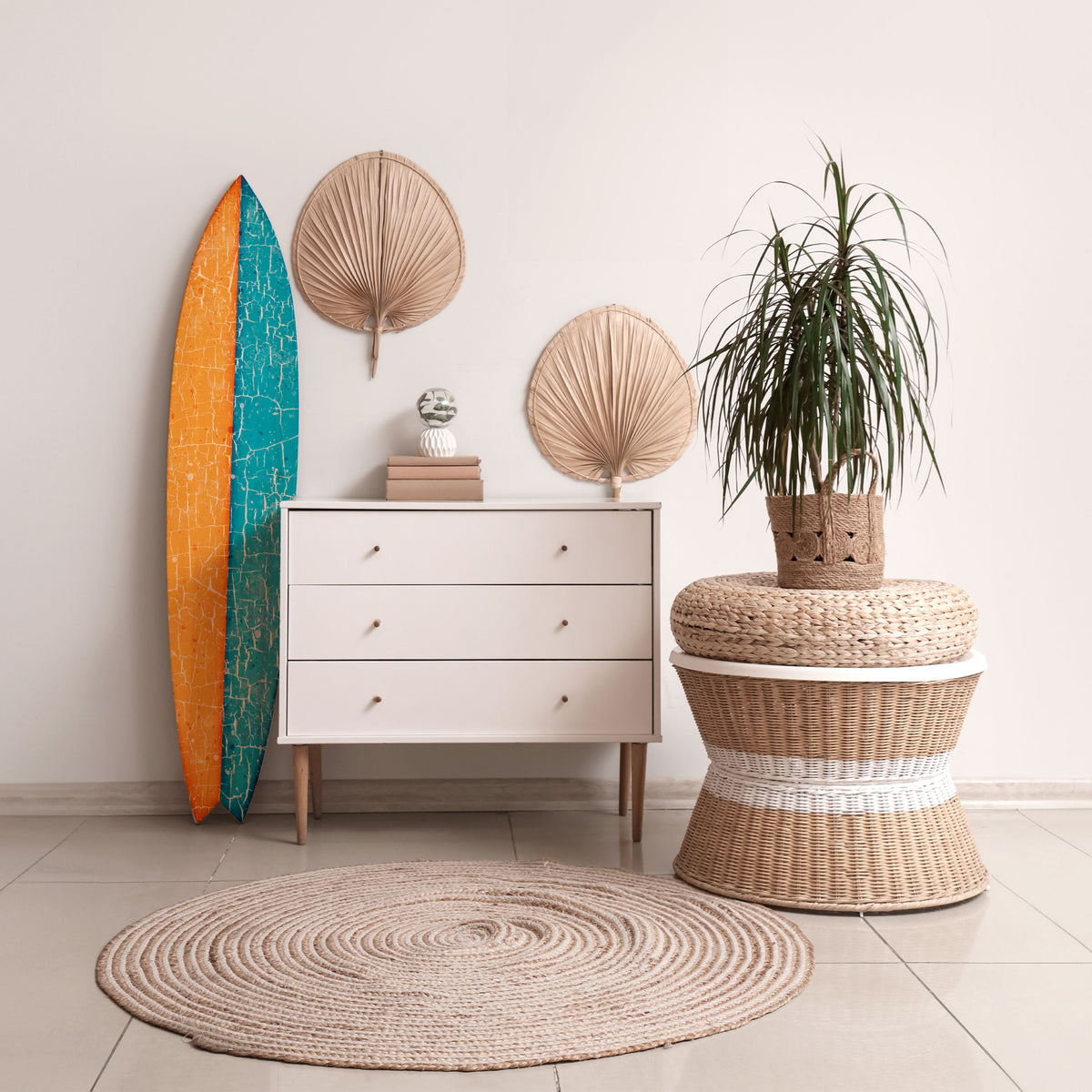 RUSTIC SHORE Deko-Surfboard