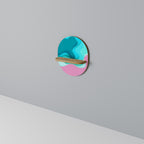 CYANIC ABYSS Ovales Kunstregal in Eiche-Optik