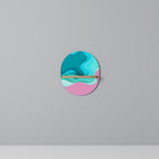 CYANIC ABYSS Ovales Kunstregal in Eiche-Optik