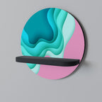 CYANIC ABYSS Rundes Kunstregal in Schwarz