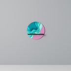 CYANIC ABYSS Rundes Kunstregal in Schwarz