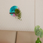 CYANIC ABYSS Rundes Kunstregal in Schwarz