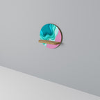 CYANIC ABYSS Rundes Kunstregal in Eiche-Optik