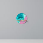 CYANIC ABYSS Rundes Kunstregal in Eiche-Optik