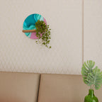 CYANIC ABYSS Rundes Kunstregal in Eiche-Optik